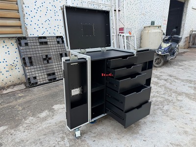 TourGo 5 Drawers Backline Tool Grey Drawer Flight Case With 3u Rack Space