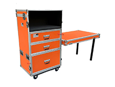 Custom Production Storage Orange Drawer Flight Case for Printer, Router and Nespresso Machine