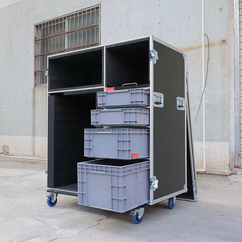 TourGo Microwave Oven Coffee Cart Workstation Flight Case