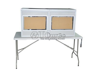 folding table for tabletop interpreter booth