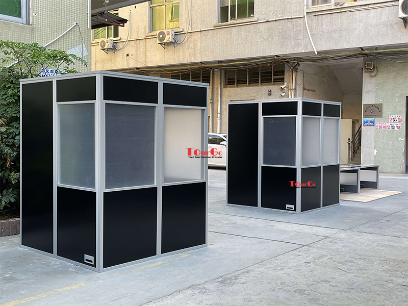 Black full size interpretation booth for SI conference