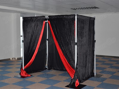 TourGo round pipe and drape innovative systems cheap wedding drapes