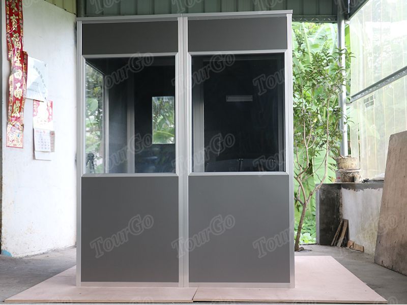 TourGo New Design Aluminum Composite Panels Dark Grey Interpreter Booth For Translation