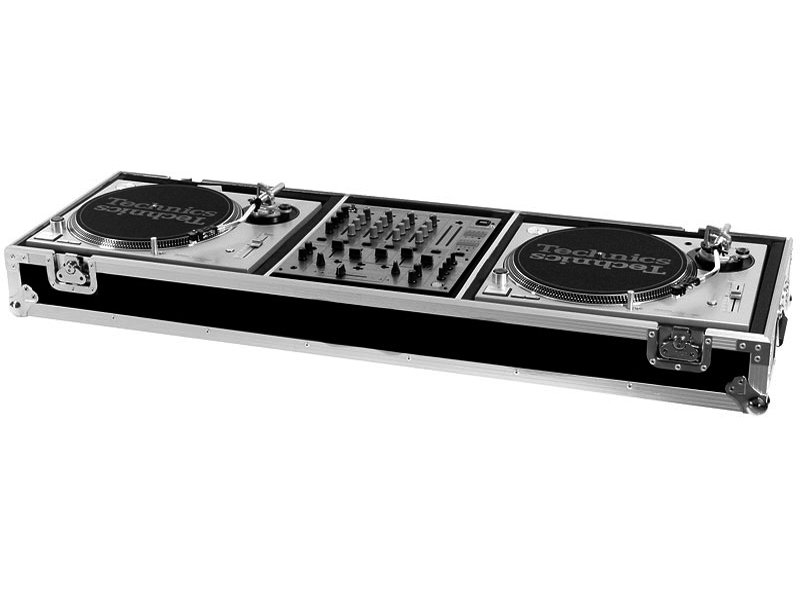 Turntable Coffin for 2 x Turntable and Pioneer DJM 500 / DJM600 Mixer With Wheel