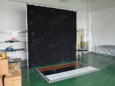 TourGo pipe and drape panels for wedding photo background