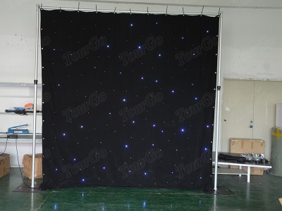 TourGo Black LED Drapes Pipe And Drape Kits For Truss Display