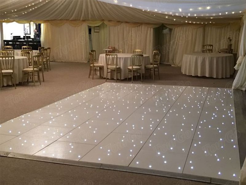 TourGo white led sparking dance floor 18ft by 18 ft for wedding party