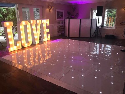 TourGo White Twinkling 12ft by 12ft LED Starlit Dance Floor Light for Wedding Party