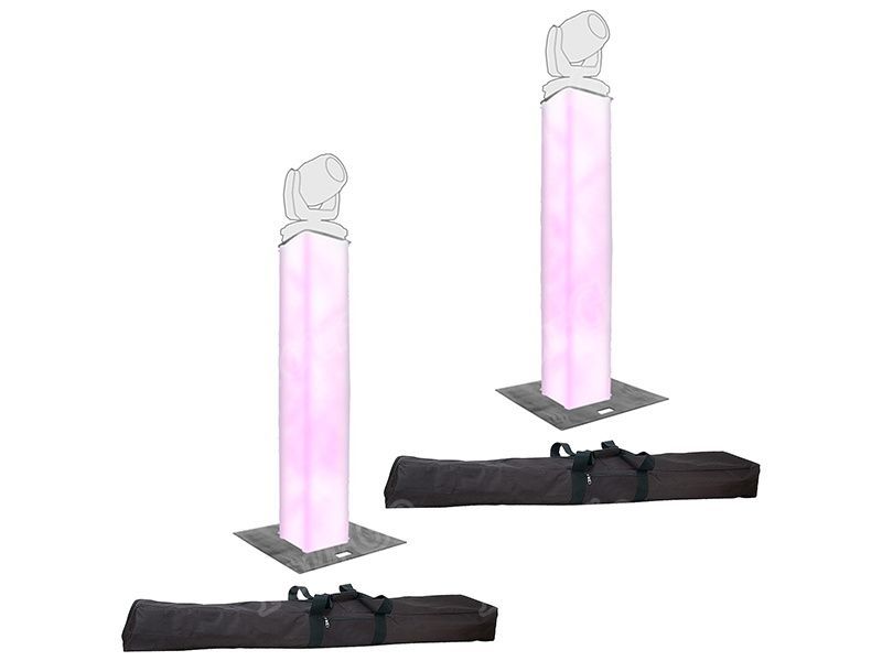 (2) Trusst Glo Totem 1.5 Truss Lighting Towers with Scrim Cover