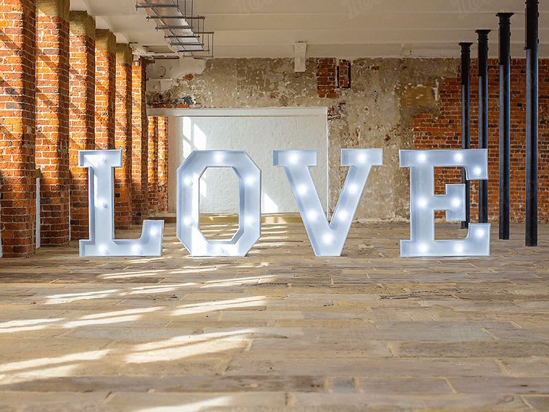 TourGo rusty metal giant 5ft marquee wedding white love light up letters for sale