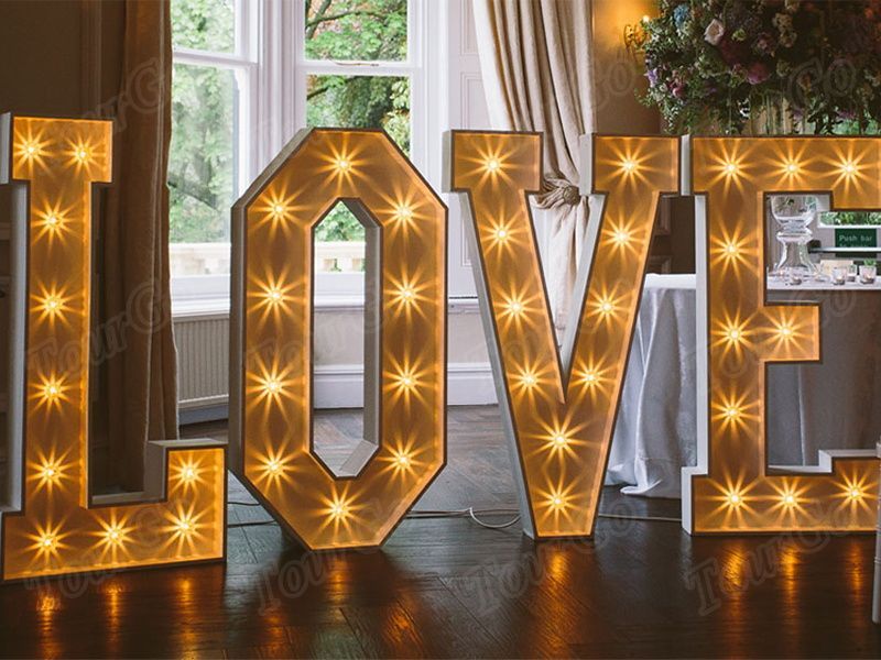 TourGo Large LOVE Marquee Letter 32″ Wedding vintage wood letter Lights sign