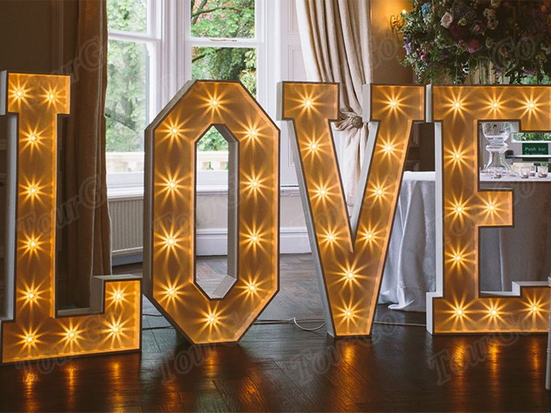 TourGo Large LOVE Marquee Letter 32″ Wedding vintage wood letter Lights sign