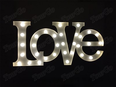 TourGo High quality indoor or outdoor large light up marquee bulb LOVE letters