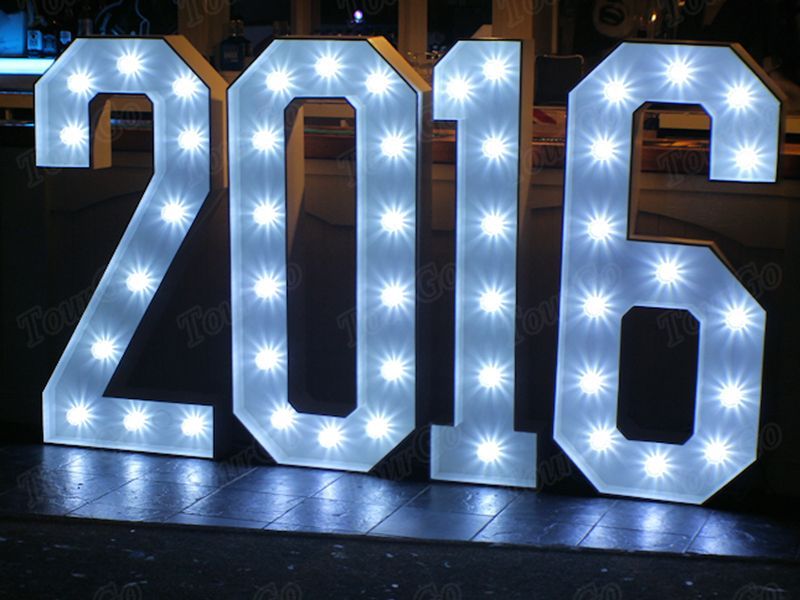 TourGo outdoor 3D metal stainless led light up numbers for company party