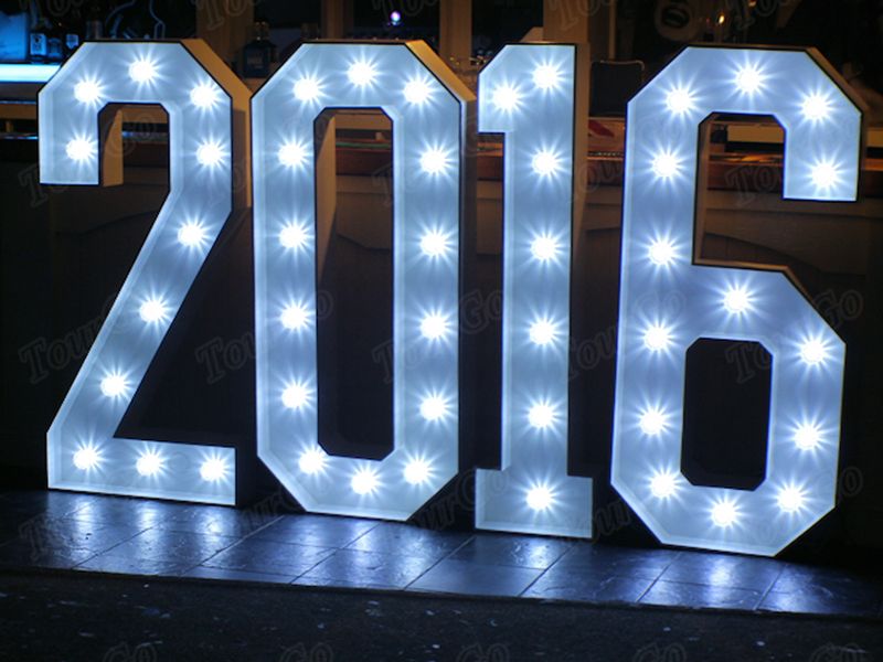TourGo outdoor 3D metal stainless led light up numbers for company party