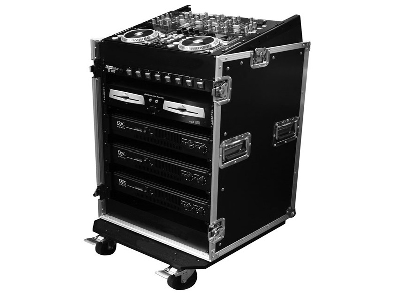 10U Slant Mixer Rack with 14U Vertical Rack System in Detroit