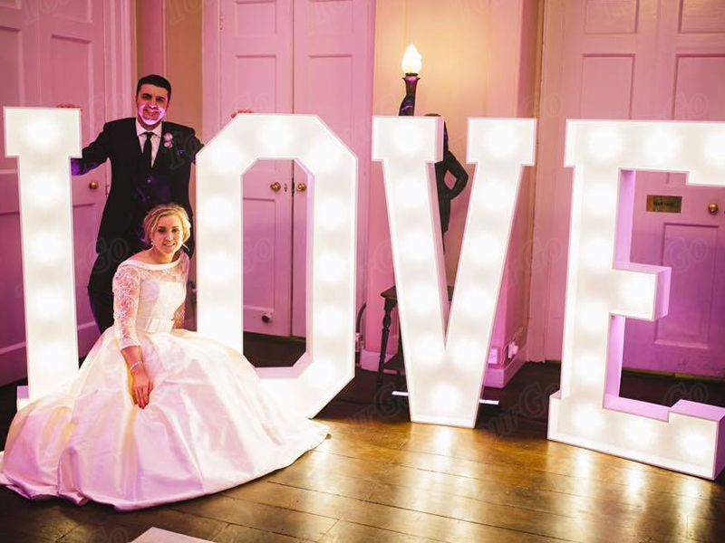 TourGo custom giant 5ft LED love letters lights with light up letters for wedding decoration