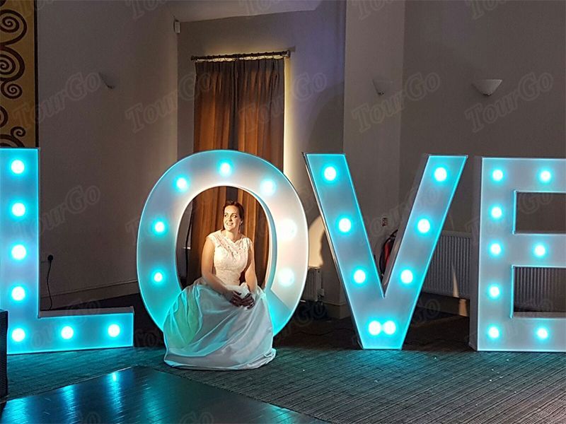TourGo hot sale led marquee lights up signs with small 3ft alphabet letters wall lights for wedding