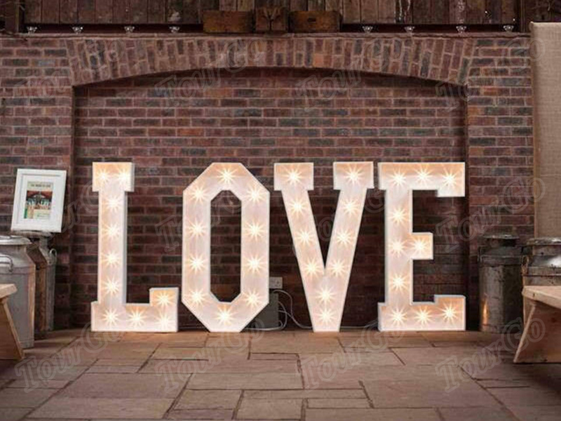 TourGo 3ft Large marquee love light bulb letters for wedding