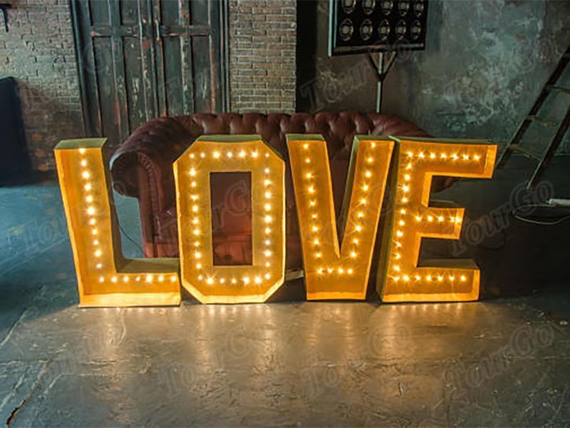 TourGo 32″ Large Marquee love sign light up with Lighted letter bulbs