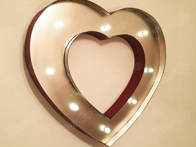 TourGo Metal Wedding Decoration Marquee Light Up Heart Sign LED Box