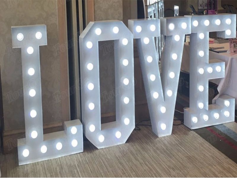 TourGo Metal Marquee love sign light up with Lighted letter bulbs