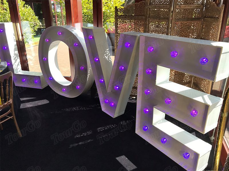 TourGo Cheap Price LED Light Sign Metal Love Light Up Letter With White Color