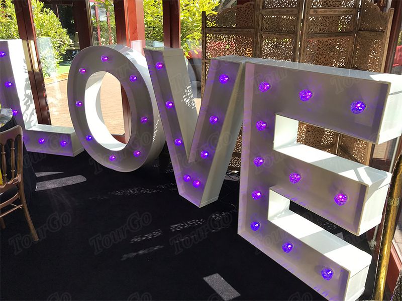 TourGo Cheap Price LED Light Sign Metal Love Light Up Letter With White Color