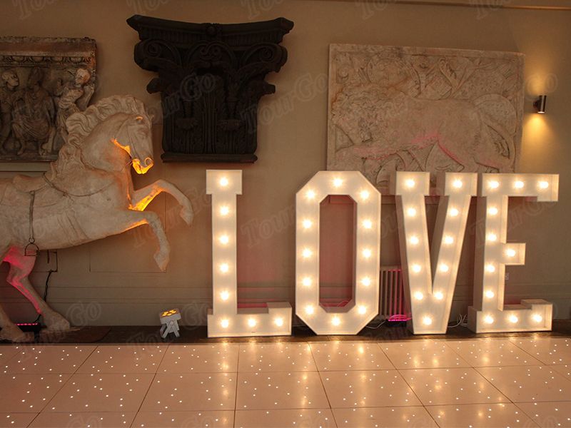 TourGo 4ft Large marquee love light bulb letters for wedding