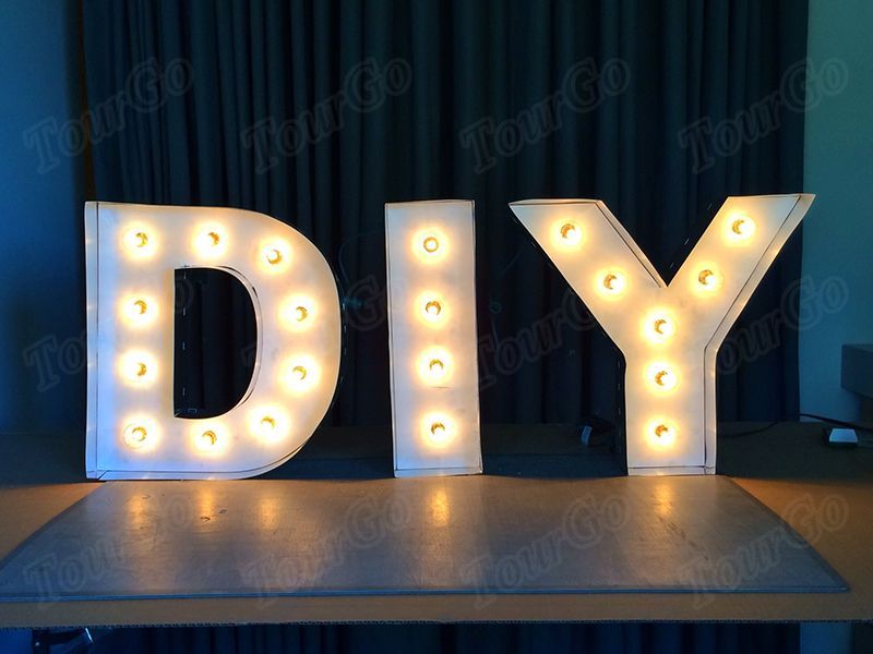 TourGo Gold Light Up Letter Lights with Bulbs Sign