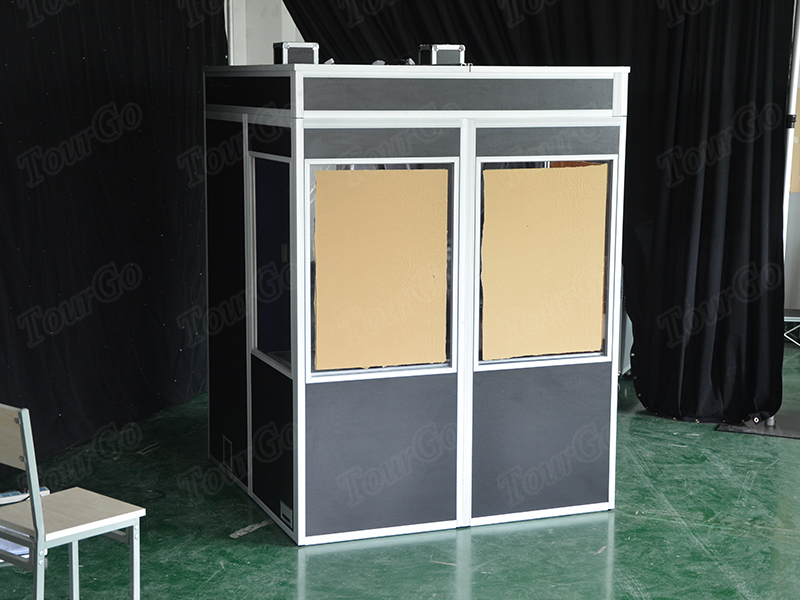 Tourgo international audio conference wireless translation interpreter booth system in black