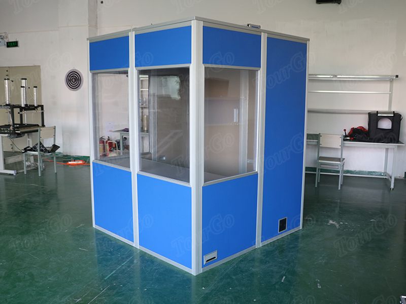 TourGo hot sale simultaneous translation system blue full size interpreter booth sound-proof translation