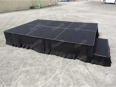 TourGo Aluminum Portable Black Carpet Modular Stage Platform