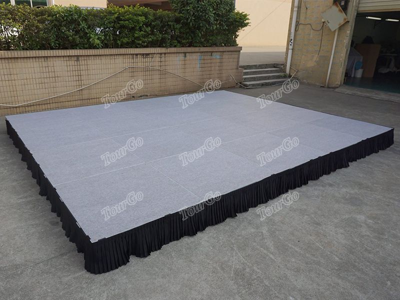 TourGo Event Stage System With Portable Mobile Carpet Stage Platforms For Hire