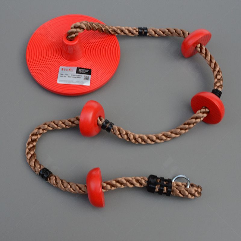 Climbing rope with swing disc2