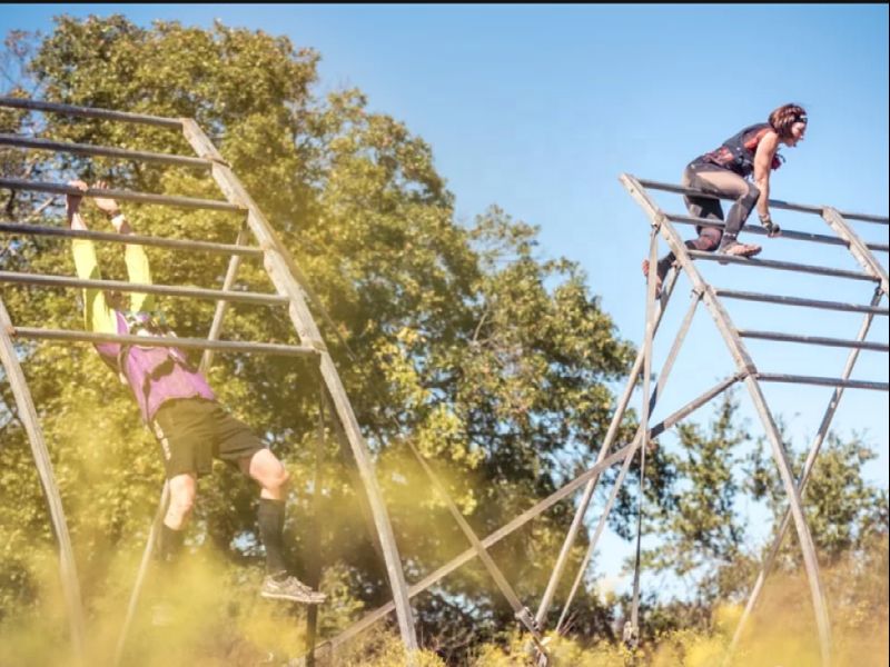 Upper Body Pull Strength Ninja Training large diameter monkey bars