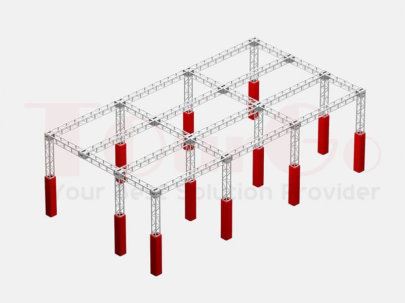 TourGo Ground Level Aluminum Ninja Warrior Truss Structure-3X3X1