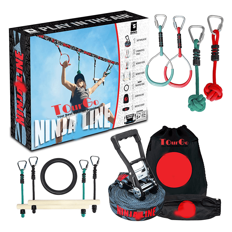 Outdoor Ninja Warrior Training Equipment Backyard Obstacle Course Ninja Line For Kids