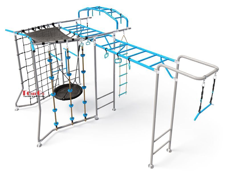 Backyard Climbing Playground Metal Swing Set Ninja Warrior Outdoor Playset