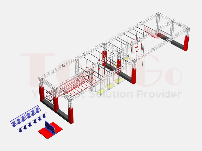 Commercial Trampoline Playground Ninja Warrior Obstacle Course for Kids