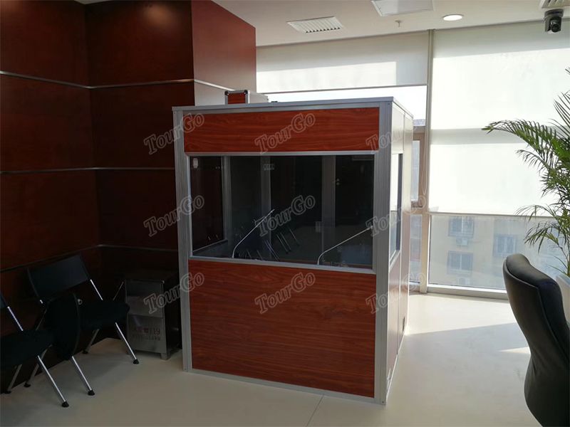 Customize One Person Interpreter Translation Booth With Wooden Color