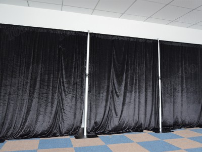 TourGo black pipe and drape for booth stand with curtain backdrop