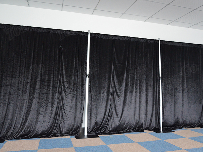 TourGo black pipe and drape for booth stand with curtain backdrop