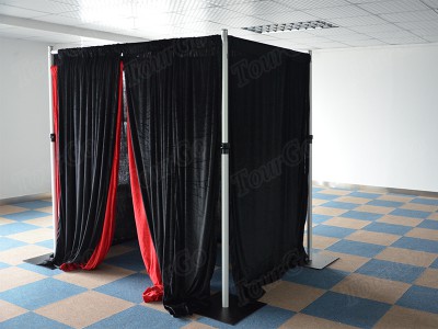 TourGo 10ft tall pipe and drape photo booth kit with premium drapes – photobooth