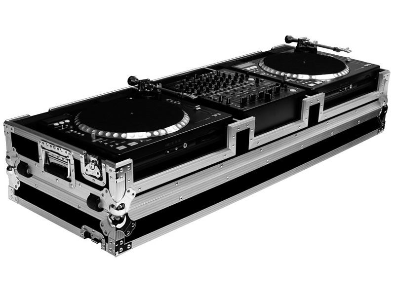 Turntable Coffin for 2 x Gemini CDT-05 CD Turntable CD Players and 12inch Mixer With Low Profile wheels supply for Greece