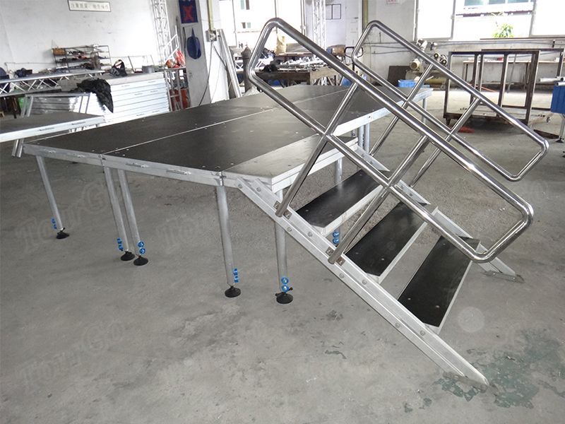 TourGo Smart Aluminum Quick Stage with 4ft x 4ft Stage Platform finished carpet for Sale