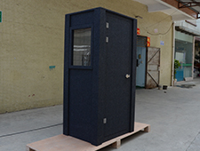 Soundproof branded podcast acoustic office phone booths