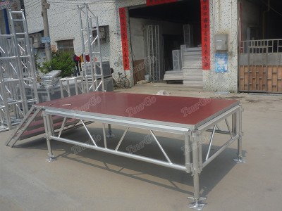 Aluminum Red Non-slip Stage Platform For School Performance Event