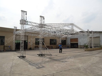 Tourgo 8x8x5m Pyramid Concert Stage Roof Truss Outdoor Event Truss with hand hoist system