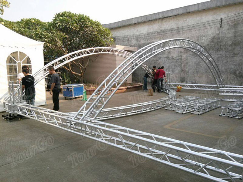 Tourgo Truss Manufacturer Stage Lighting Arc Roof Truss, Mobile Arch Aluminium Truss